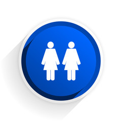 couple flat icon with shadow on white background, blue modern design web element