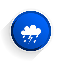 storm flat icon with shadow on white background, blue modern design web element