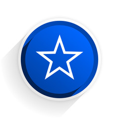 star flat icon with shadow on white background, blue modern design web element