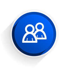 forum flat icon with shadow on white background, blue modern design web element