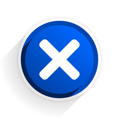 Fototapeta premium cancel flat icon with shadow on white background, blue modern design web element