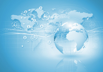 Network community concept . Mixed media