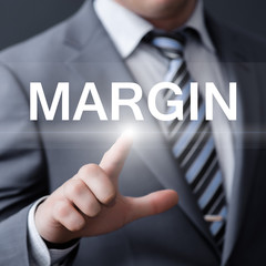 businessman pressing button on virtual screens