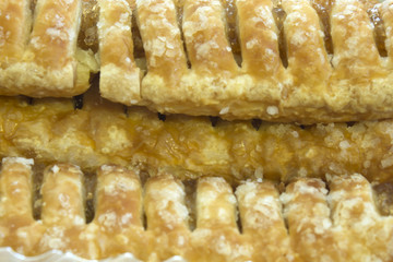 This is a photograph of Apple stuffed pastry dessert