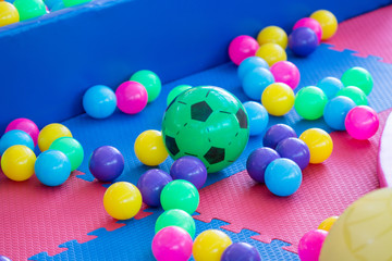 plastic balls on the playground