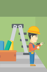 Constructor hammering nail.