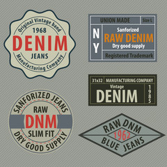 vintage  original blue jeans raw denim labels,genuine exclusive