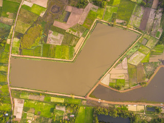 Aerial view of rural villages