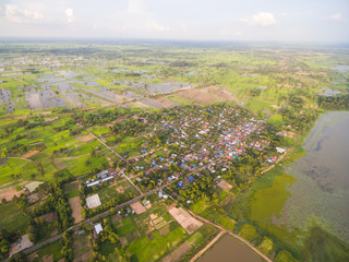 Aerial view of rural villages