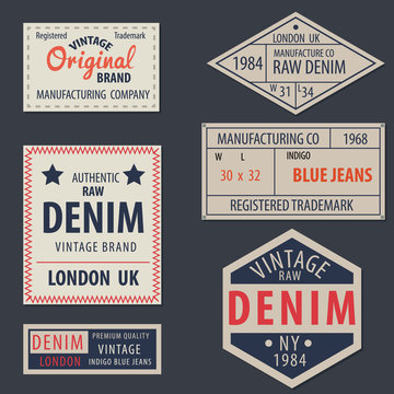 vintage  original blue jeans raw denim labels,genuine exclusive