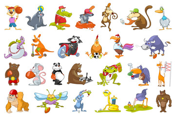 Vector set of animals sport illustrations. © Visual Generation