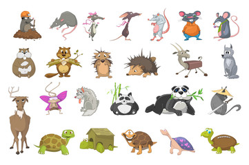 Obraz premium Vector set of animals illustrations.