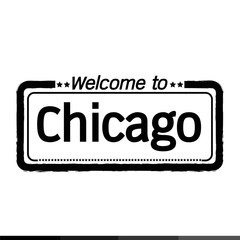 Obraz premium Welcome to Chicago City illustration design