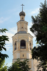 Obraz premium Bell tower of Spaso-Prilutsky Monastery in the Vologda city, Russia. Top part of the building