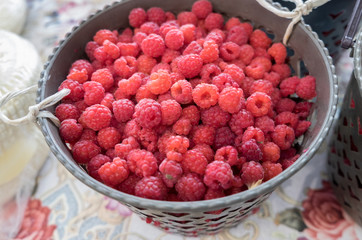 Red and orange apricots for sale at farmers market. Georgia