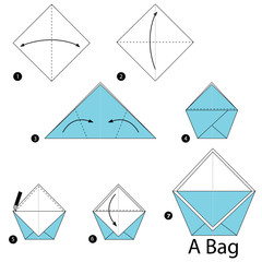 step by step instructions how to make origami A Bag.