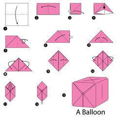 step by step instructions how to make origami A Balloon.