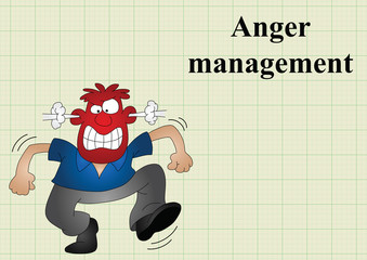 Anger management on graph paper background 