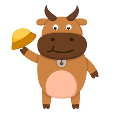 illustration of isolated cow on white background