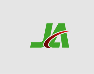 JA letter icon logo connected
