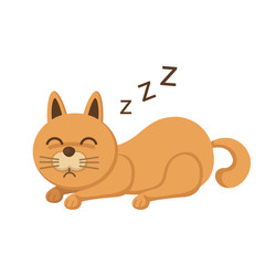 illustration of isolated  cute kitten on sleeping 