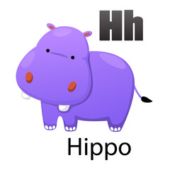 Alphabet letter H-Hippo
