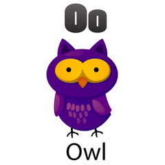 Alphabet letter O-Owl