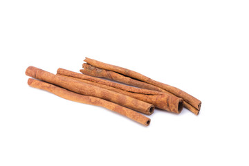 Cinnamon sticks isolated on white background