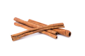 Cinnamon sticks isolated on white background
