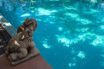 Beautiful swimming pool in hotel pool resort.
