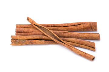Cinnamon sticks isolated on white background