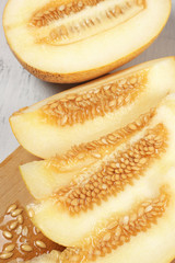 Sliced melon close-up
