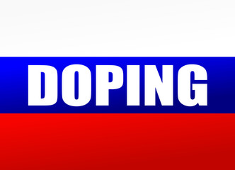 Doping in Russia with russian flag