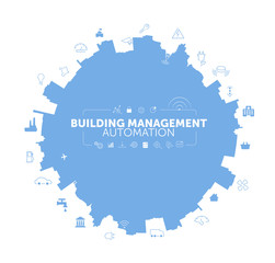 Obraz premium Building Management Automation Concept on White Background
