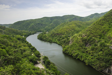 Fototapeta na wymiar the river flows through the valley