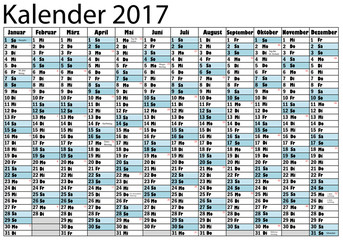 Kalender 2017 Blau Modern