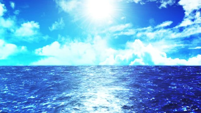 海面からのよく晴れた海 CG背景