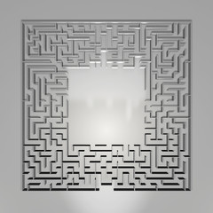 Maze on gray background. Concept for decision-making.