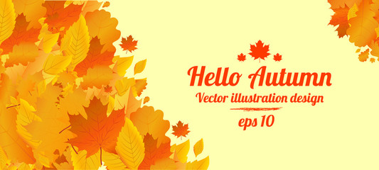 Autumn banner for the internet with space for text. Vector illustration.