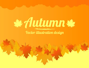Fototapeta na wymiar Autumn background with space for text. Poster, banner. Vector illustration.