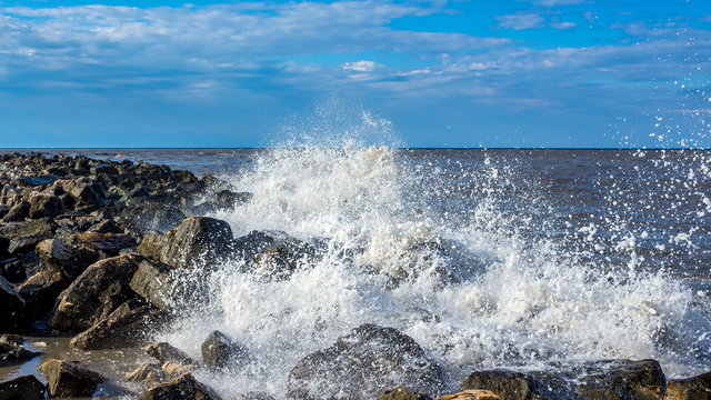 Fototapeta Sea wave, Black Sea, Poti,  Georgian coast