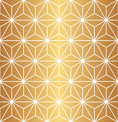 Seamless faceted gold triangle Art Deco pattern