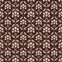 Antique seamless background image of vintage elegant curve cross leaf flower