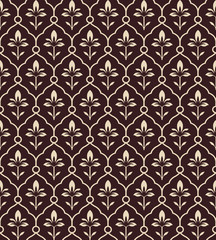 Fototapeta premium Antique seamless background image of vintage elegant curve round cross flower