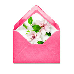 Envelope with clematis flowers