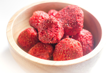 Healthy strawberry crispy isolated on white background