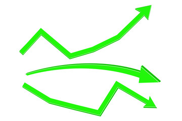 Green arrows. Rising or declining trend