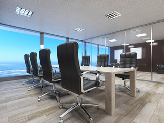 3D rendering of office space in the shopping center