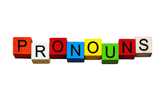 Pronouns, English language sign series for writing & teaching. 