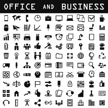 office and business icon set